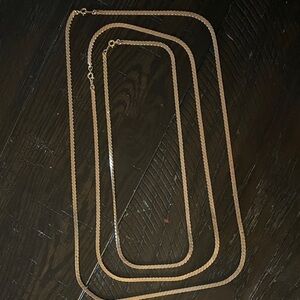 Vintage Gold-Tone Layered Snake Chain Necklace Set